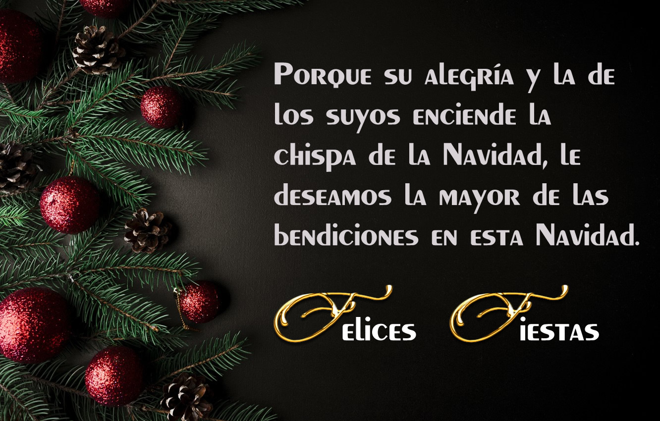 Imagen elegante, en colores oscuros, con decoraciones navideñas adecuadas para tarjetas de felicitación con texto